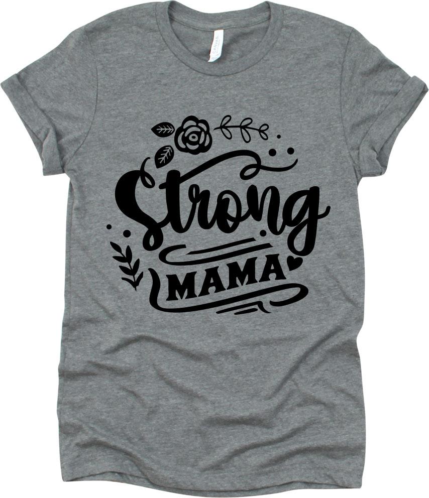 Strong Mama With Rose And Leaves