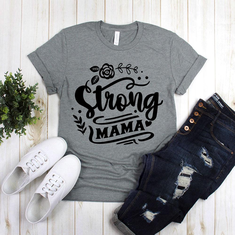 Strong Mama With Rose And Leaves