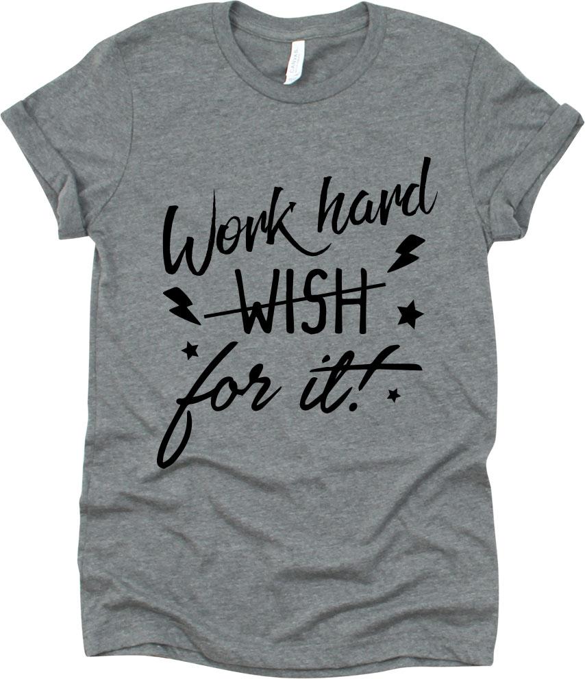 Work Hard For It With Lightning Bolts Design