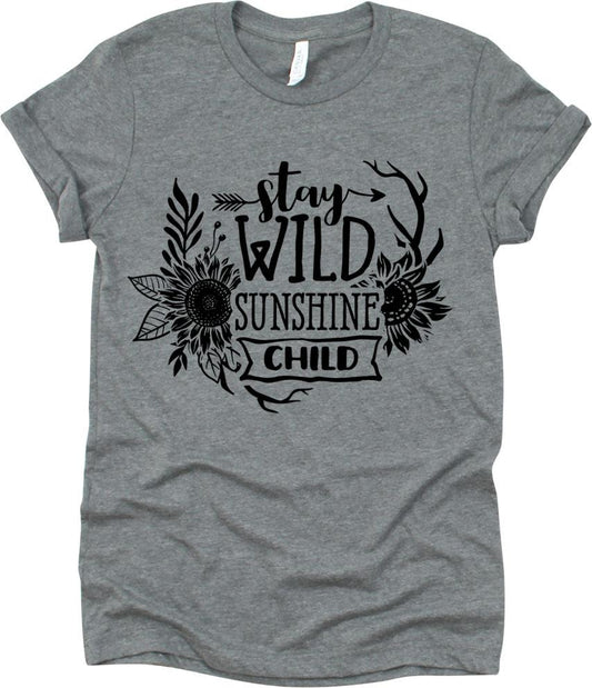 Stay Wild Sunshine Child With Flowers