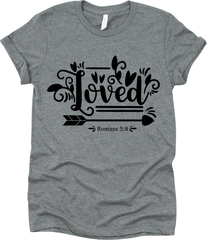 Loved Romans 5:8 With Arrow