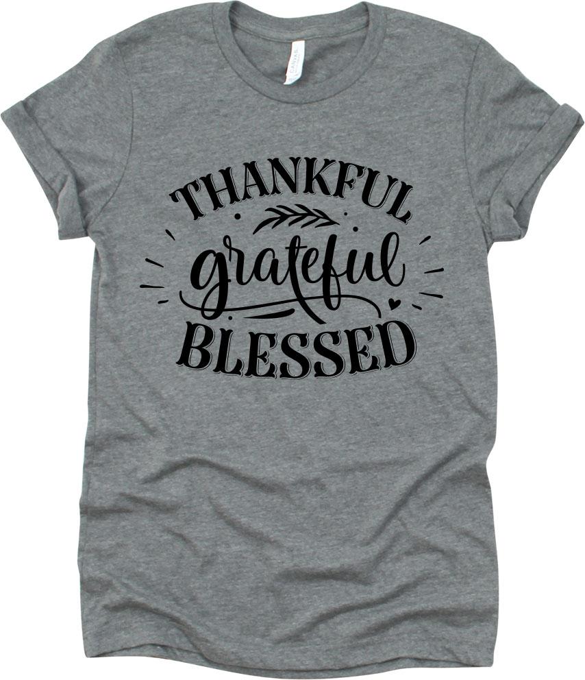 Thankful Grateful With Blessed Leaf
