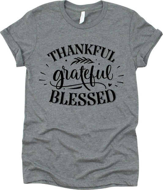 Thankful Grateful With Blessed Leaf