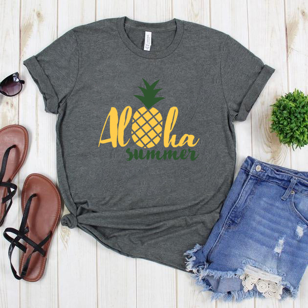 Aloha Summer Tshirt Funny Sarcastic Humor Comical Tee