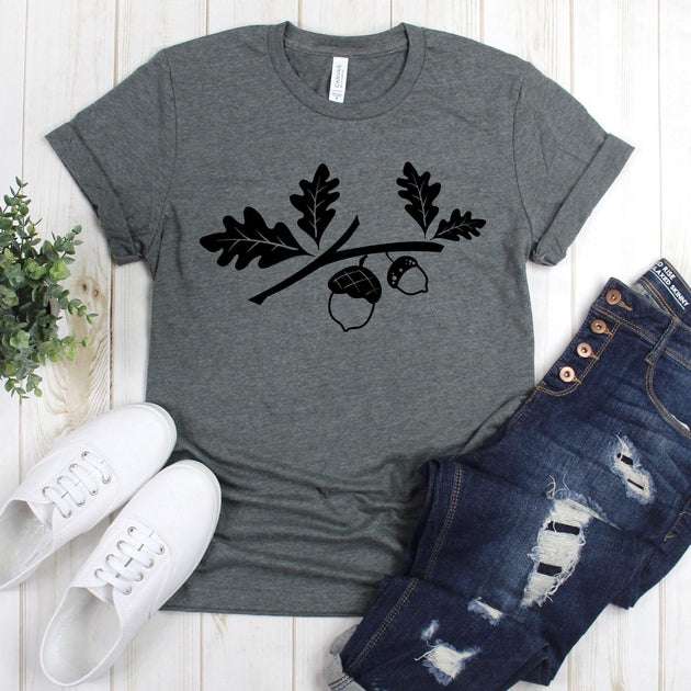 www.teestore.io-Autumn Tee - Stem Leaves Acorn - Fall Shirts - Fall Tee Shirt - Autumn Shirts - Fall Tee Tshirt Funny Sarcastic Humor Comical Tee | TeeStore.io