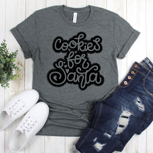 www.teestore.io-Christmas Tee - Cookies For Santa Six Hearts - Holiday Tee Shirt - Christmas Shirts - Christmas Shirt - Holiday T Shirt Tshirt Funny Sarcastic Humor Comical Tee | TeeStore.io