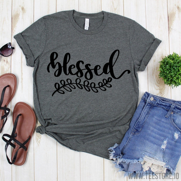 www.teestore.io-Church T-shirt - Blessed Tee Shirt - Christian Tee Shirt - Christian Shirt - Faith Shirts Tshirt Funny Sarcastic Humor Comical Tee | TeeStore.io
