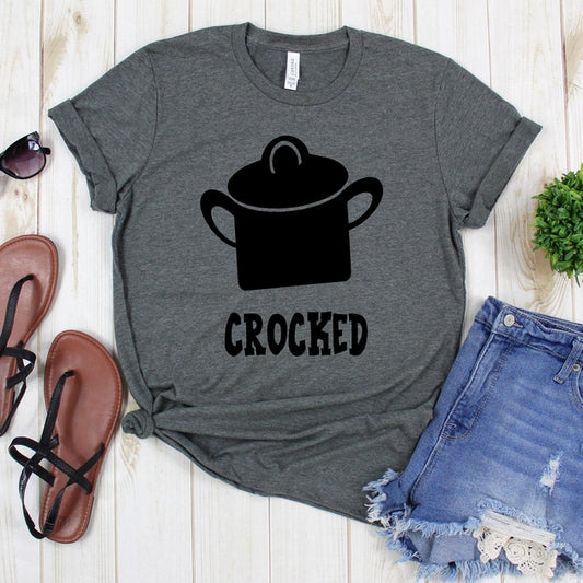 www.teestore.io-Crocked Shirt - Crocked Cursive Crocked - Funny T-shirt - Funny Shirt - Funny Gift - Funny Tee Shirt Tshirt Funny Sarcastic Humor Comical Tee | TeeStore.io