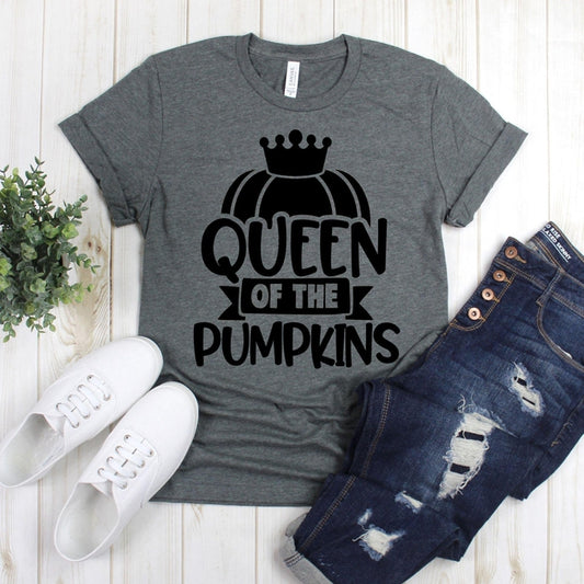www.teestore.io-Fall Shirt - Queen Of The Pumpkins Crown Pumpkin - Thanksgiving TShirt - Witch Shirt - Pumpkin Shirt - Halloween Shir Tshirt Funny Sarcastic Humor Comical Tee | TeeStore.io