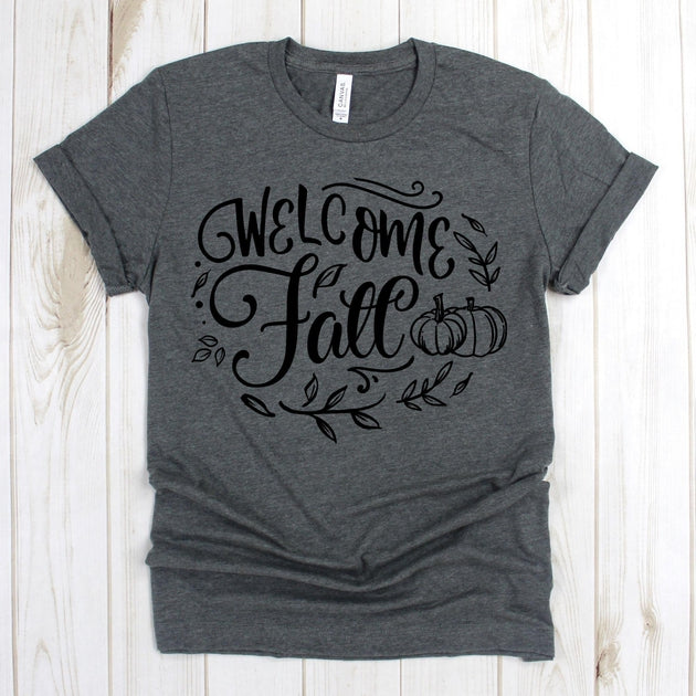 www.teestore.io-Fall Shirt - Welcome Fall Pumpkins Leaves - Autumn Shirt - Fall T Shirt - Autumn Tee Tshirt Funny Sarcastic Humor Comical Tee | TeeStore.io