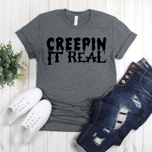 www.teestore.io-Fall Shirts - Creepin It Real Dripping Creepin - Halloween Shirt - Halloween Shirts - Fall Shirt - Witch Shirt - Seasonal Shirt - Witch Tee Tshirt Funny Sarcastic Humor Comical Tee | TeeStore.io