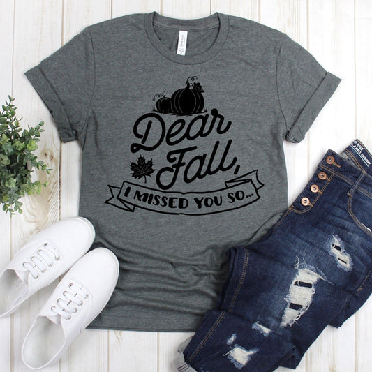 www.teestore.io-Fall Shirts - Dear Fall I Missed You So Pumpkin Leaves - Autumn Leaves Shirt - Pumpkin Shirt - Funny Fall Shirt Tshirt Funny Sarcastic Humor Comical Tee | TeeStore.io