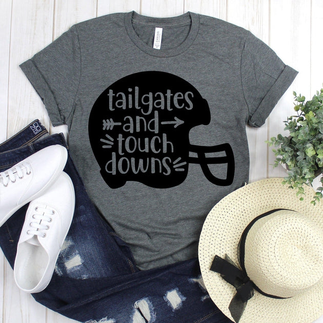www.teestore.io-Football Mom Shirts - Tailgates And Touchdowns Inside Helmet - Football Season Shirt - Game Day Shirt