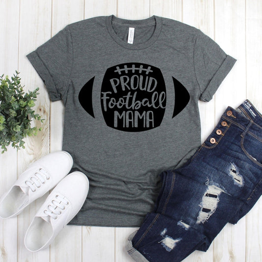 www.teestore.io-Football Season Tee - Proud Football Mama Inside Football - Football TShirt - Football Shirt - Game Day Shirt