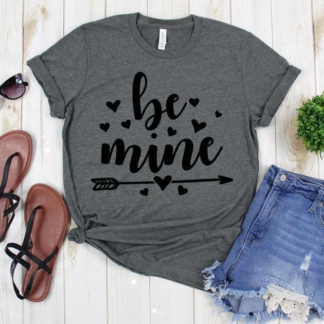 wwwteestoreio-Girlfriend Shirt - Be Mine Valentines Shirt - Gift for Girlfriend - Gift for Her - Valentines Gift - I'm Taken Shirt - She's Taken