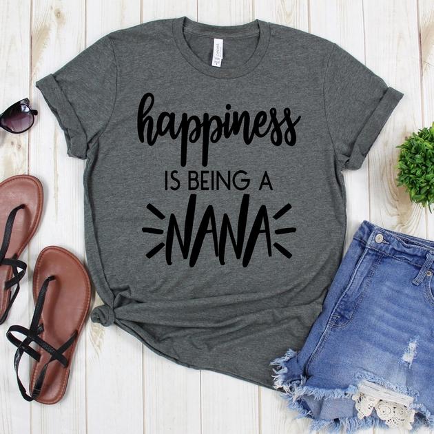 wwwteestoreio-Grandma Shirt - Happiness is Being A Nana T Shirt - Gift For Grandmother - Grandmother Tee - Grandma Tee