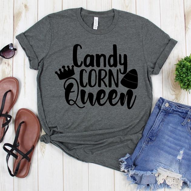 wwwteestoreio-Halloween TShirt - Candy Corn Queen Crown Candy - Hocus Pocus Shirt - Trick Or Treat Shirt - Fall Shirt