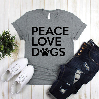 Peace Love Dogs With Dog Footprint