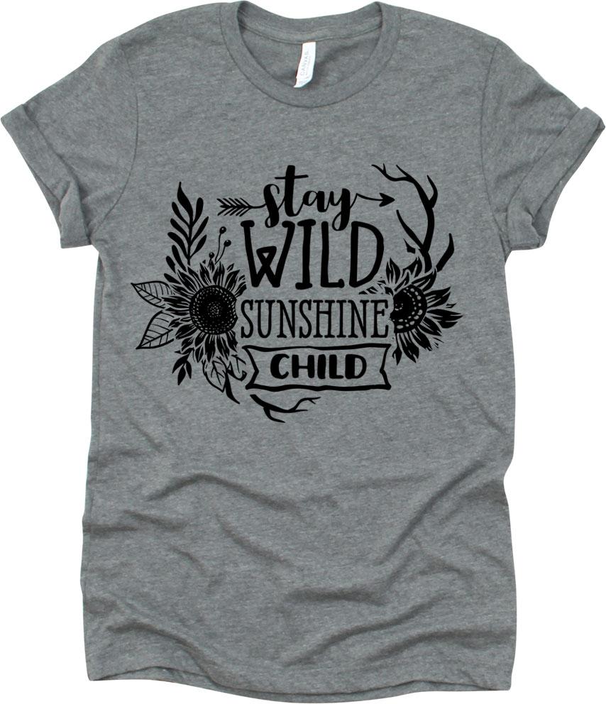 Stay Wild Sunshine Child With Flowers