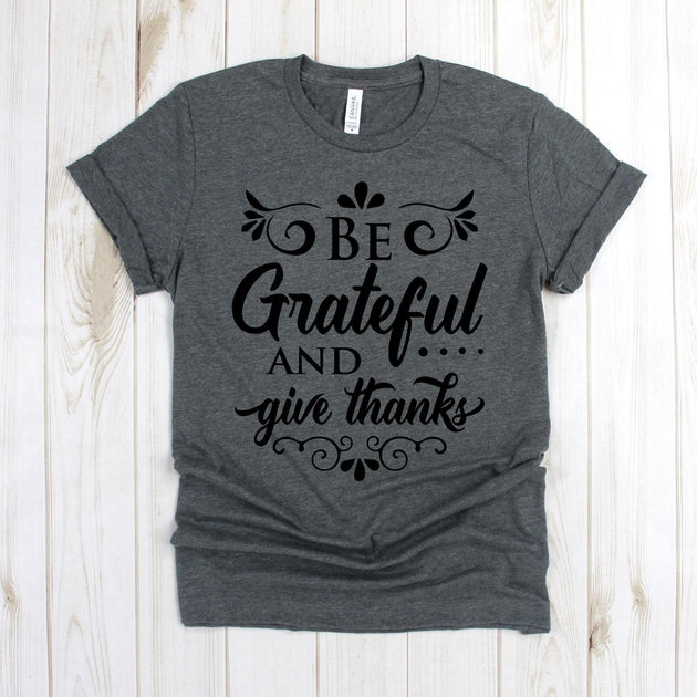 www.teestore.io-Autumn TShirt - Be Grateful And Give Thanks Swirls Dots - Grateful Shirt - Thankful Shirt - Fall Shirt - Thanksgiving Shirt Tshirt Funny Sarcastic Humor Comical Tee | TeeStore.io
