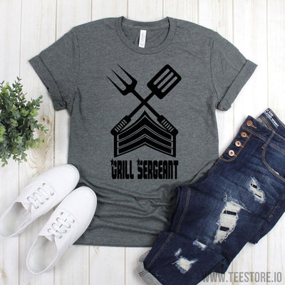 www.teestore.io-BBQ Grilling Tee - Grill Sergeant - Fathers Day Gift - Gift For Dad - Barbecue Grill Shirt - Grilling Shirt - Dad Cooking - Military Cook Tshirt Funny Sarcastic Humor Comical Tee | TeeStore.io