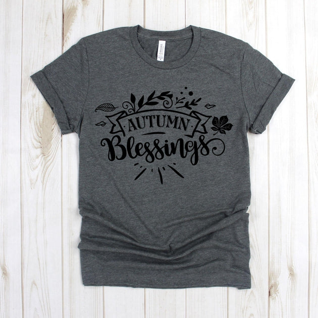 www.teestore.io-Blessed Shirt - Autumn Blessings Banner Autumn - Grateful Shirt - Thanksgiving Shirt - Autumn TShirt - Fall Shirt Tshirt Funny Sarcastic Humor Comical Tee | TeeStore.io