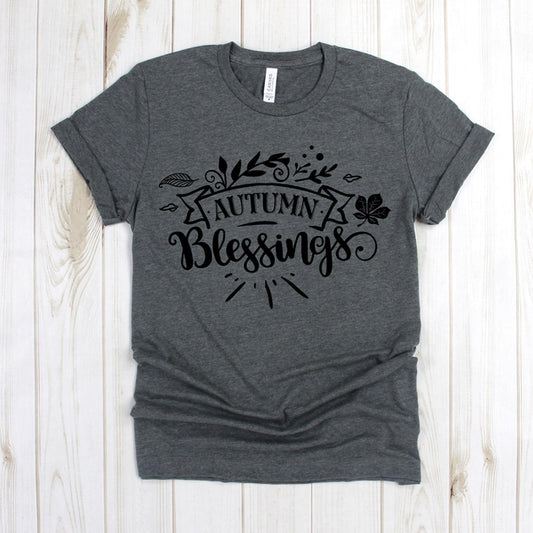 www.teestore.io-Blessed Shirt - Autumn Blessings Banner Autumn - Grateful Shirt - Thanksgiving Shirt - Autumn TShirt - Fall Shirt Tshirt Funny Sarcastic Humor Comical Tee | TeeStore.io
