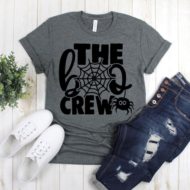 www.teestore.io-Boo Shirt - The Boo Crew Spider Web - Trick Or Treat Shirt - Fall Shirt - Funny Halloween TShirt Tshirt Funny Sarcastic Humor Comical Tee | TeeStore.io