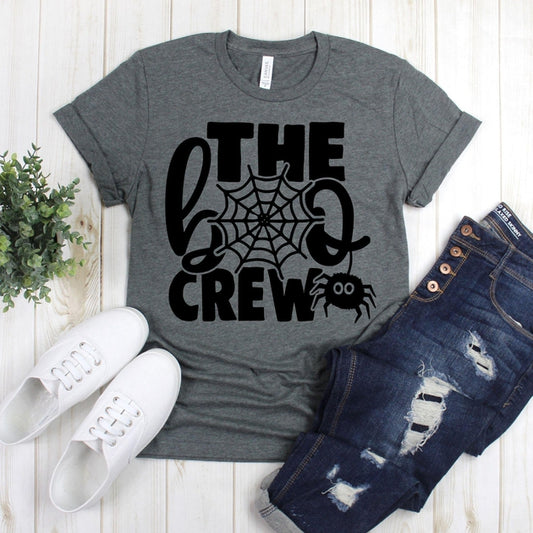 www.teestore.io-Boo Shirt - The Boo Crew Spider Web - Trick Or Treat Shirt - Fall Shirt - Funny Halloween TShirt Tshirt Funny Sarcastic Humor Comical Tee | TeeStore.io