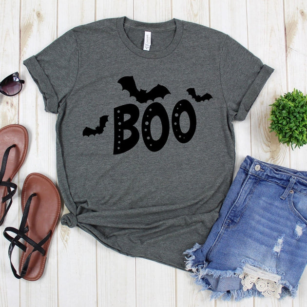 www.teestore.io-Boo Tee Shirt - Boo Three Bats - Boo T-shirt - Halloween Tee Shirt - Halloween Tee - Boo Shirts Tshirt Funny Sarcastic Humor Comical Tee | TeeStore.io