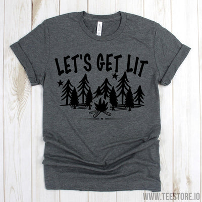 www.teestore.io-Camping Shirt - Let's Get Lit - Weekend Camping Campsite - Fun Camp Shirt - Lady Camp Shirt - Lake Shirt - Weekend Shirt - Camping Shirt Tshirt Funny Sarcastic Humor Comical Tee | TeeStore.io