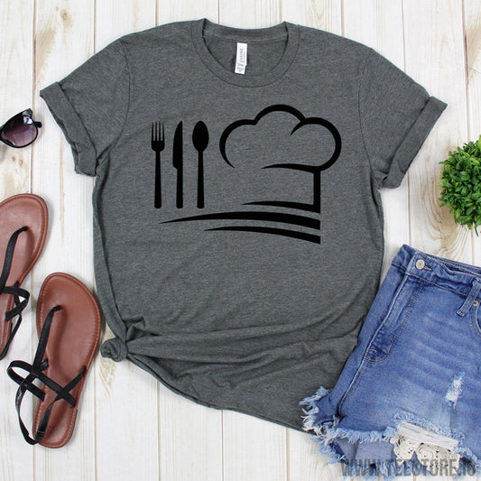 www.teestore.io-Chef Gifts - Chef Hat Spoon Fork Shirt - Cook Shirt - Cooking Shirt - Funny Baking Shirt - Cooking Shirt - Gift For Chef - Baker Shirt Tshirt Funny Sarcastic Humor Comical Tee | TeeStore.io