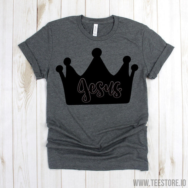 www.teestore.io-Christian Shirt - Jesus Crown Shirt - Jesus Shirt - Faith Religious Shirt - Religious Tee Shirt Tshirt Funny Sarcastic Humor Comical Tee | TeeStore.io