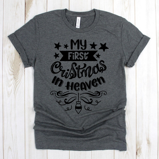 www.teestore.io-Christmas Tee Shirt - My First Christmas In Heaven Six Stars - Christmas Tee - Christmas T-shirt - Christmas Shirt Tshirt Funny Sarcastic Humor Comical Tee | TeeStore.io