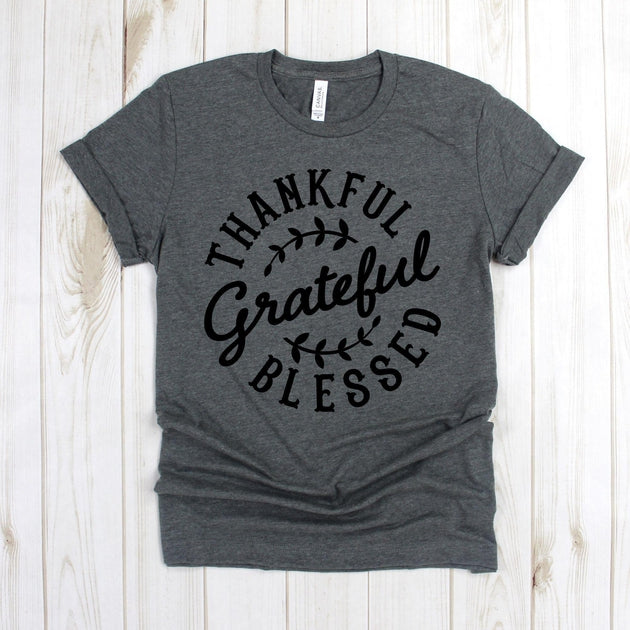 www.teestore.io-Fall Shirts - Thankful Grateful Blessed Leaves Shirt - Fall TShirts - Thanksgiving Shirt - Cute Fall Shirts Tshirt Funny Sarcastic Humor Comical Tee | TeeStore.io