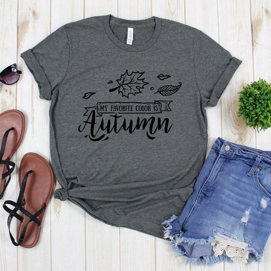 www.teestore.io-Fall Tee - My Favorite Color Is Autumn Leaves - Autumn Tee Shirt - Cute Autumn Shirts - Fall Shirts - Autumn Tee Tshirt Funny Sarcastic Humor Comical Tee | TeeStore.io