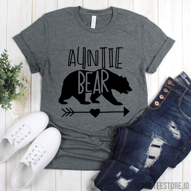 www.teestore.io-Family Tee Shirt - Auntie Bear T Shirt - Auntie Shirts - Gift For Aunt - Funny Aunt Shirts - Aunt Tee Tshirt Funny Sarcastic Humor Comical Tee | TeeStore.io