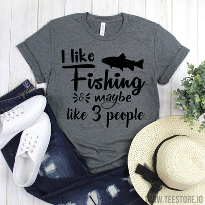www.teestore.io-Fishing Shirt - I Like Fishing And Maybe Like Three People Fisherman Gift - Fishing Shirt - Fishing Gifts - Fishing Gift Tshirt Funny Sarcastic Humor Comical Tee | TeeStore.io
