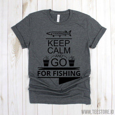 www.teestore.io-Fishing Shirt - Keep Calm And Go For Fishing Shirt - Outdoor T Shirt - Dad Shirt - Papa Fisherman Gifts - Outdoorsman Shirt Tshirt Funny Sarcastic Humor Comical Tee | TeeStore.io
