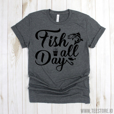 www.teestore.io-Fishing Tee - Fish All Day Shirt - Fishing Tshirt - Gone Fishin' Tshirt - Gone Fishin' Tee - Fishing Shirt Tshirt Funny Sarcastic Humor Comical Tee | TeeStore.io