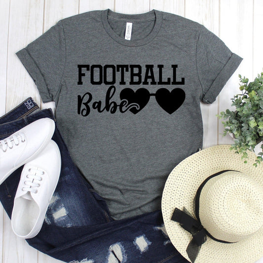 www.teestore.io-Football Babes Shirt - Football Babe Two Hearts - Football Shirt - Football Shirts - Football Babe Shirts Tshirt Funny Sarcastic Humor Comical Tee | TeeStore.io