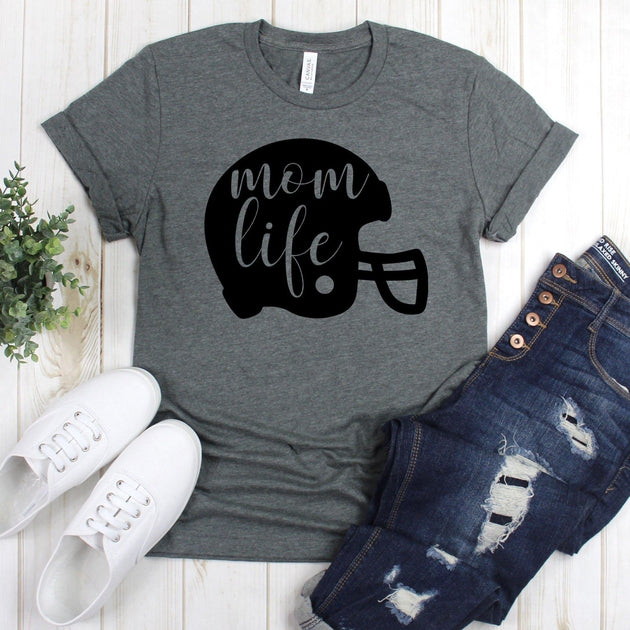 www.teestore.io-Football Mom Shirt - Mom life Fooball Helmet - Football Shirts - Football Tee Shirt - Gameday Shirt Tshirt Funny Sarcastic Humor Comical Tee | TeeStore.io