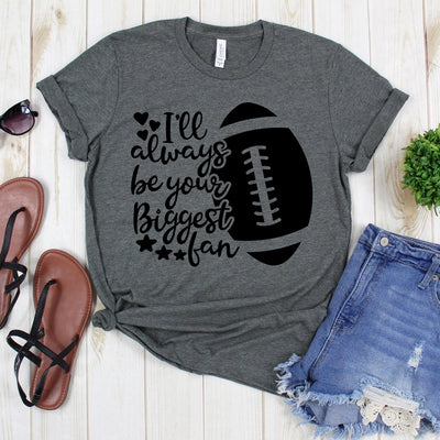 www.teestore.io-Football Mom Shirt Shirt - I'll Always Be Your Biggest Fan Three Hearts - Football Shirt - Game Day Shirt