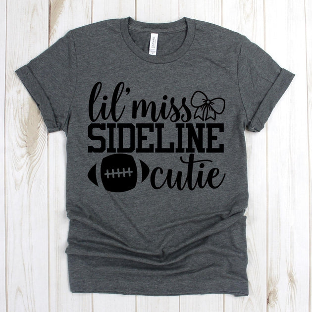 www.teestore.io-Football Shirt - Lil Miss Sideline Cutie Football Ribbon - Football Season Shirt - Football T Shirt - Football Shirts Tshirt Funny Sarcastic Humor Comical Tee | TeeStore.io
