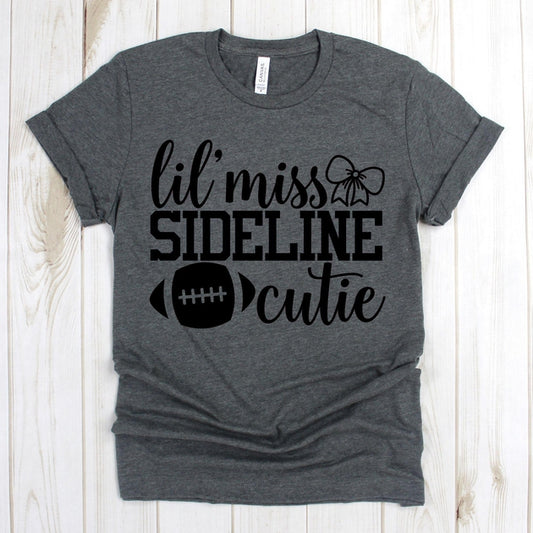 www.teestore.io-Football Shirt - Lil Miss Sideline Cutie Football Ribbon - Football Season Shirt - Football T Shirt - Football Shirts Tshirt Funny Sarcastic Humor Comical Tee | TeeStore.io