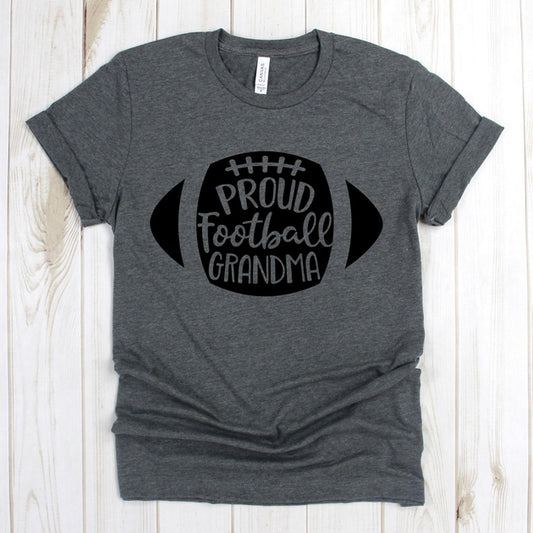 www.teestore.io-Football Shirt - Proud Football Grandma Cursive Football - Football Fan Wear - Football Grandma Gift Tshirt Funny Sarcastic Humor Comical Tee | TeeStore.io