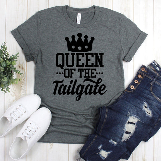 www.teestore.io-Football Tee - Queen Of The Tailgate Crown - Football Tee Shirt - Football Shirt - Football Fan Shirts Tshirt Funny Sarcastic Humor Comical Tee | TeeStore.io