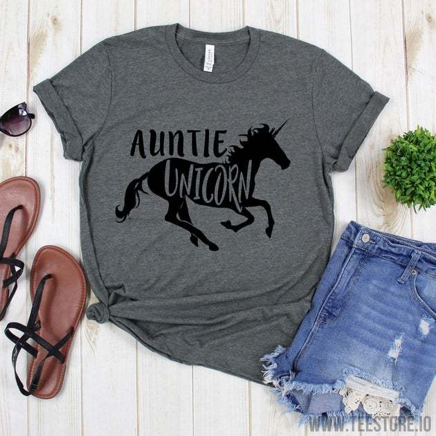 www.teestore.io-Funny Auntie Shirts - Auntie Unicorn Tee Shirt - Auntie Tee - Gift For Aunt - Aunt Shirts Tshirt Funny Sarcastic Humor Comical Tee | TeeStore.io