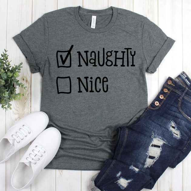 Funny Christmas Shirt - Naughty Nice Check Box - Christmas Tee Shirt -  Christmas Shirt - Christmas Tee - Christmas Shirts