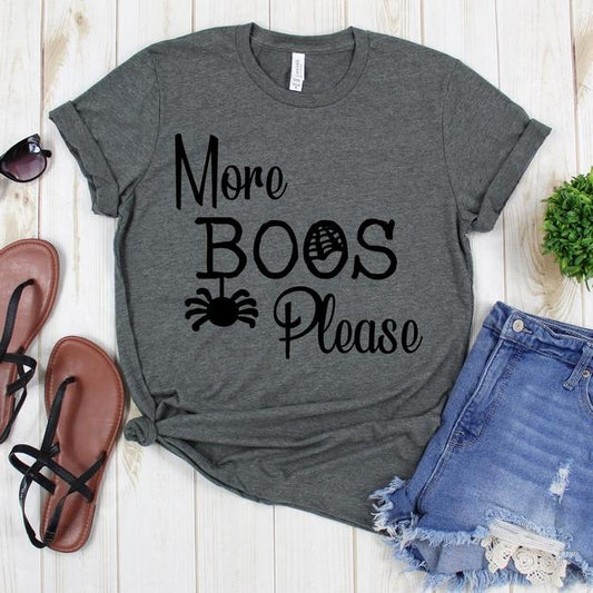 wwwteestoreio-Funny Halloween Shirt - More Boos Please Spider Web - Trick Or Treat Shirt - Fall Shirts - Autumn Shirt - Halloween Tee